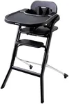 Unilove Grow with Me 2-in-1 Baby High Chair – Adjustable Toddler Chair with Baby Set, Removable Harness, One-Hand Seat & Footrest Adjustment, for Ages 6-60 Months - Truffle Black