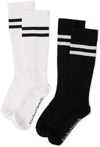 Kindred Bravely Compression Socks 2-Pack | Graduated Compression Socks for Circulation Pregnancy Travel (Black & White, Large)