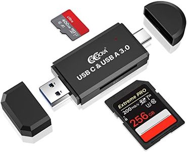 COCOCKA USB 3.0 SD and USB C Flash Memory Card Reader, Camera SD Card Adapter Converter for SDXC SDHC SD MMC TF RS- MMC Micro SDCard and UHS-I Cards Windows Smartphone Computer Laptop