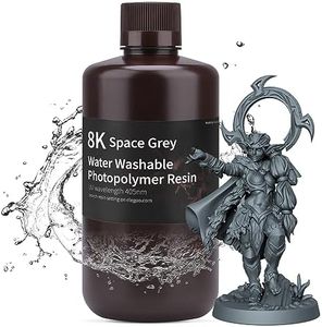 ELEGOO 8K 3D Printer Resin, Water Washable Resin 405nm UV-Curing Resin, Best for 8K/9K/12K/14K/16K LCD 3D Printer Space Grey 1000G