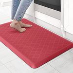 Lifekrafts Anti Fatigue Floor Mat(Design) Thick Perfect Kitchen Mat, Standing Desk Mat. Comfort at Home, Office, Garage 82x52x1.8 cms (RED)