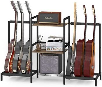 Usinso Guitar Stand 6 Space for Multiple Guitars, Multi Guitar Rack for Acoustic, Electric Guitar, Bass, Ukuleles, Guitar Amp Accessories, 29”H Back Rack Guitar Display for Home Music Studio