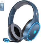 PHOINIKAS Wireless Gaming Headset for PS5, PS4, PC, Switch, Gaming Headphones with Mic, 7.1 Stereo Sound, 30H Battery, Bluetooth Mode only for Laptop/Phone/Mac (Blue)