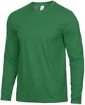 Decrum Mens Full Sleeve Shirts - Soft Long Sleeve T Shirt Men | [40008033] LGS GreenPlain, M