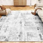 Modern Abstract Area Rug Carpet 8X10 Rugs for Living Room-Machine Washable Rugs for Bedroom Dining Room Living Room Rug Grey-Aesthetic Home Decor