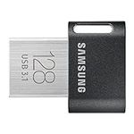 SAMSUNG FIT Plus 3.1 USB Flash Drive, 128GB, 400MB/s, Plug In and Stay, Storage Expansion for Laptop, Tablet, Smart TV, Car Audio System, Gaming Console, MUF-128AB/AM,Gunmetal Gray