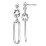 925 Sterling Silver Rhodium Plated Paperclip DReligious Guardian Angel Post Earrings Measures 41x7mm Wide Jewelry for Women