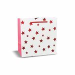 VESTTA -ELEGANCE REDEFINED Gift Bag, Small, Stars Foil Stamping, 7.5 Inch (L) x 4 Inch (B) x 7.5 Inch (H),Pack of 10 for Weddings, Birthdays, Diwali, Christmas (Red)