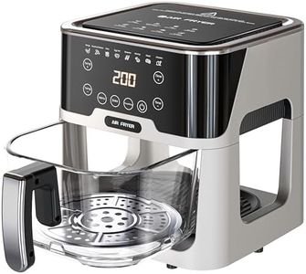 Billord Air Fryer Glass - 5.2L Digital Airfryer Oven with Detachable Glass Pot, Multifunctional Oiless Cooker with LED Touch Screen, Adjustable Temperature 80-200℃, Healthy Less Fat & Easy to Clean
