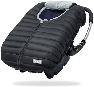 Orzbow Enfant Car Seat Covers - Cocoon Baby Cover for Boys & Girls, Rain & Snow Repellent, Breathable Windproof, Winter Protector, Center Zipper, Universal Fit for Infant Car Seat (0-12M), Black