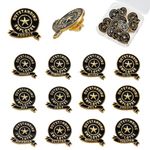 NICENEEDED 12 PCS Employee of the Month Lapel Pin, 1-12 Month Outstanding Employee Recognition Pins, Gold Plated Enamel Excellence Employee Appreciation Pins for Award Employees Staff Team Gift