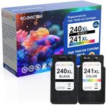 Eco Victor Remanufactured Ink Cartridge Replacement for Canon 240XL 241XL Combo Pack PG240 CL241 for PIXMA MG3620 TS5120 MG3520 MG3220 MG2120 MG4220 MX392 MX452 MX522 Printer (Black Color, 2 Pack)