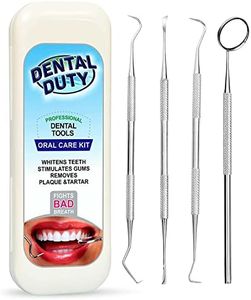 Dental Hygiene Kit - Calculus & Plaque Remover Dental Tool Set - Stainless Steel Tarter Scraper, Tooth Pick, and Mouth Mirror - Dentist Instrument Set for Teeth Cleaning (OffWhite)