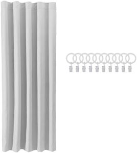 JEMIDI Rideau Thermique 140x240-1x Rideaux Thermiques Isolants Anti Froid et Chaleur avec 10 Anneaux et 10 Pinces - Doublure Occultant Isolant pour Porte d'Entrée Fenetre Vitre