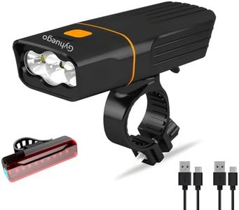 USB Rechargeable Bike Light Front, Super Bright 3 Led 3000 Lumens, Runtime 10hrs Waterproof Bicycle Headlight and Taillight, Free Bike Tail Light, Cycling Safety Flashlight
