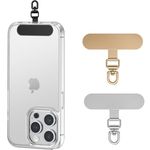 ZORBES® 3Pcs Rotatable Phone Tether Tabs, Universal Phone Lanyard Patch, Compatible for iPhone & Other Cell Phones, Stainless Steel, 360° Swivel Buckle, Silver + Black + Gold