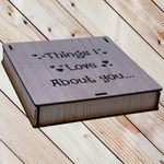 StarLaser 20 Reasons Why I Need You Message Box Gift For Anniversary Birthday And Loveable Person Mdf Wood (About You, Beige)