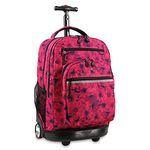 J World New York Sundance Rolling Backpack Girl Boy Roller Bookbag, Bellis, 20 X 13 X 9" (H X W X D)", Sundance Rolling Backpack Girl Boy Roller Bookbag