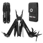 Swiss+Tech Multi-Tool, 16-in-1Multitools Pliers, Foldable Multitool Pliers with Carry Bag, Camping Multitool with Scissors, Saw, Bottle Opener, Screwdriver for Outdoor, Repairing, Hiking, Picnic