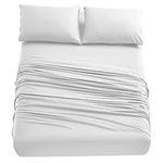 Home Beyond & HB design - 4-Piece Bed Sheets Set (Queen, White) - Premium Hotel Quality Bedding Sheets - Breathable Ultra Soft Brushed Microfiber - 16 Inches Deep Pocket, Wrinkle Fade Resistant