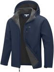 33,000ft Men's Softshell Jacket with Hood Fleece Lined Windbreaker Lightweight Waterproof Jackets for Hiking