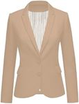 LookbookStore Blazers for Women Business Casual Casual Blazers for Women Trendy Oversized Blazer Jackets for Women Suit Jackets for Women Beige Size Large Fits Size 12 Size 14