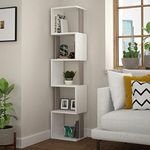 HOCUS PICUS Piri 5 Tier Wall Mounted Modern Cube Bookcase, Open Shelving Display Storage Unit, Multiple Colour Options (White, Light Mocha)