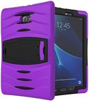 Galaxy Tab A 10.1 Case by KIQ TM Full-Body Shock Proof Hybrid Heavy Duty Armor Protective Case for Samsung Galaxy Tab A 10.1 [SM-T580] with Kickstand and Screen Protector (Armor Purple)