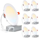 JESLED 6 Pack 4Inch 6CCT LED Recess
