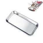 1 Pcs Stainless Steel Tray, Small Instrument Tray, Dental Lab Instruments Surgical Trays, Instrument Tray, Rectangular Laboratory Supplies Tray for Dental Lab Tool Instrument (22.5x11.5cm)