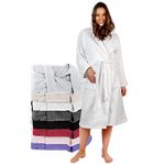 Twinzen Bathrobe Women Cotton Oeko-TEX® - XS White - Dressing Gowns Absorbent Towelling for Women with Hood, 2 Pockets, Belt