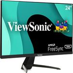 ViewSonic VX2467-MHD 1080p Gaming Monitor with 75Hz, 1ms, Ultra-Thin Bezels, FreeSync, Eye Care, HDMI, VGA, and DP, Black, 12.7"x21.3"x2"