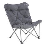 Outwell Fremont Lake Low Camping Chair – Padded Premium Folding Outdoor Lounge Chair with Steel Frame, Carry Bag & Storage Pocket - For Camping, Garden, Sports, Festivals (Chair)