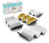 GINKGO Taco Holders, Stainless Steel Taco Holder Stands Set of 4, Each Taco Stand Rack Holds Up 2 to 3 Soft & Hard Shell Tacos , Dishwasher & Oven & Grill Safe