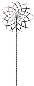 Ancient Graffiti AG-87108 Copper/Verdigris Pinwheel Staked Spinner, 22"X75", 22 by 75", Gray