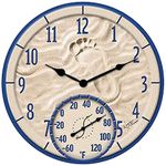 TAYLOR TAP91501, 14-Inch by The Sea Poly Resin Clock with Thermometer