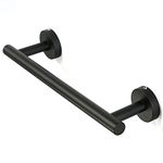 30 cm Bath Towel Bar, Stainless Steel Matte Black Towel Holder, Wall Mounted Towel Rack for Bathroom Kitchen Toilet