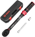 VANPO 1/4-inch Drive Click Torque Wrench, 20-240 in. lb/2.3-27.1 Nm,Dual-Direction Adjustable Torque Wrench Set with 1/4" to 3/8" Adapter, 10cm Extension Bar, Inch Pound Torque Wrench for MTB, Bicycle