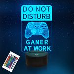 YuanDian Do Not Disturb Gamer at Work Night Light,Gamepad Graphic Video Games Gamer Gift Funny 3D Illusion Lamp 16 Colors Changing Touch & Remote Control for Men Teenagers and Kids