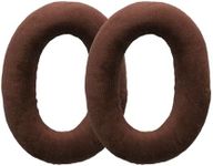kwmobile 2X Earpad Compatible with Sennheiser HD515 / HD555 / HD595 / HD518 - Replacement Velour Earpad Cushion for Headphones - Brown