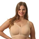 SOIE Front Closure Bra for Women|Full Coverage|Non-Padded & Non-Wired|Cross Back Support & Posture Corrector|Everyday Bra(CB-334 Nude 5XL)