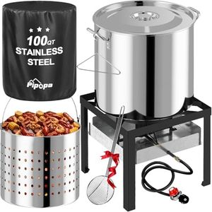 100QT Stainless Steel Crawfish Boiler | Seafood Boiling Kit | Cover & 18" Skimmer Included | 110,000BTU Propane Jet Burner | 20 PSI CSA Certified Regulator | Crab Boil Pot for Outdoor Backyard Cooking