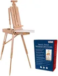 U.S. Art Supply Coronado Small Box Wooden French Style Field and Studio Sketchbox Easel with Drawer, Beechwood, Artist Palette - Adjustable Wood Tripod Easel Stand, Painting, Sketching, Canvas Display