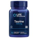 Life Extension, Taurine, 1000mg, High Dose, 90 Vegan Capsules, Laboratory Tested, Gluten Free, Vegetarian, SOYA Free, GMO Free