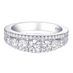 Newshe Eternity Ring Wedding Band for Women 925 Sterling Silver 1.13ct Round White AAAAA Cz Size 7