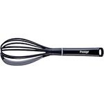 Prestige 2-in-1 Balloon Whisk - Hand Held Plastic Whisk with Non Scratch Silicone Whisk Edges, Heat Resistant Kitchen Utensils to Protect Non Stick Cookware, 37cm, Black & Grey