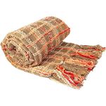 BNF Home Multi-Color Chenille Couch Throw Blanket, 50 by 60", Burnt Orange