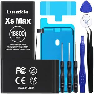 Luuzkla 18800mAh (2025 New Upgrade) Battery Compatible with iPhone XS MAX, Super Capacity Battery Replacement Compatible with iPhone XS MAX, with Full Tool Kits-0 Cycle High Capacity-24 Months Service