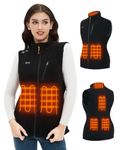 Telguua Fleece Heated Vest,Women's Heated Fleece Gilet with Power Bank 5V 10000mAh,6 Heating Zones Heated Gilet Women Heated Jacket Electric Rechargeable Heating Vest
