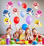 WoW Party Studio Birthday Party 1ft Cutouts of Baby Shark Theme Decoration- 8 Pcs